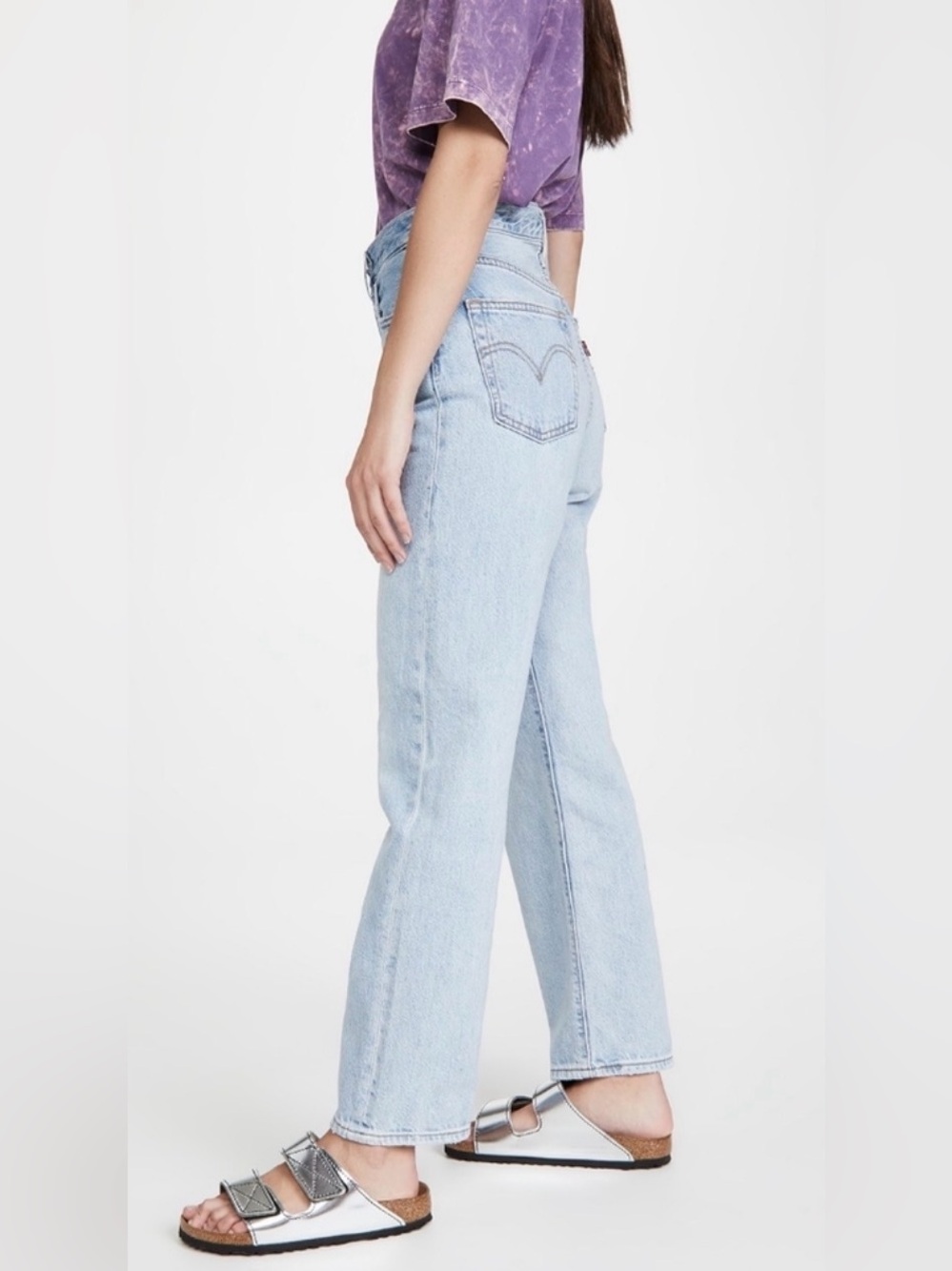 Levi’s Ribcage Straight High Waisted Button Fly Jeans  Light Wash Size 31 - Picture 7 of 14